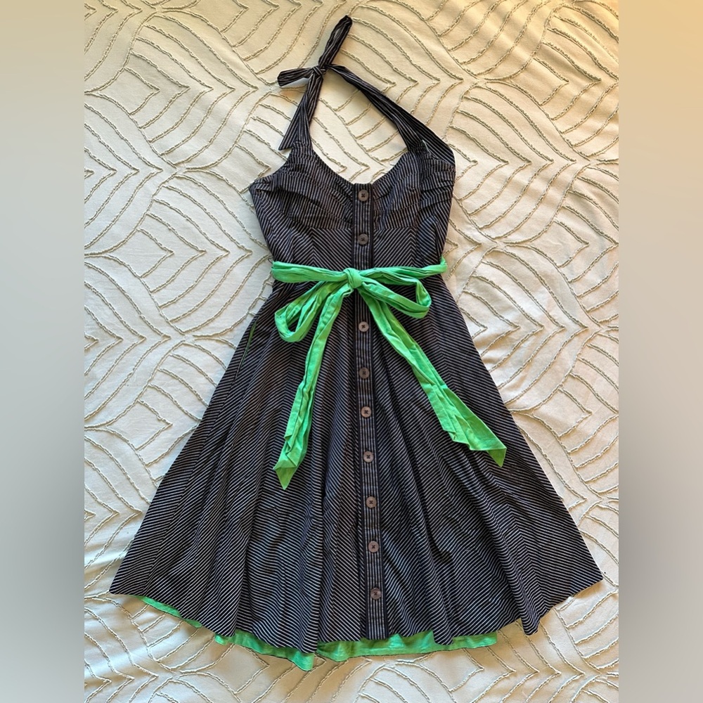 Anthropologie black pinup halter dress